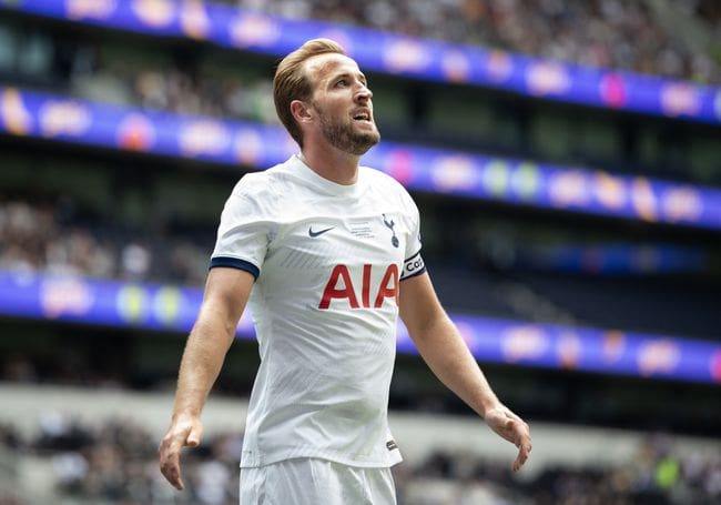 Harry Kane in action for Tottenham against Shakhtar Donetsk in a pre-season friendly in 2023.