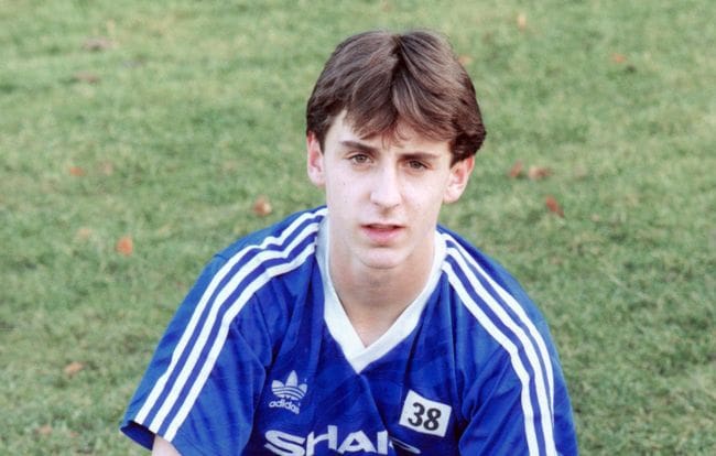 Gary Neville during his Manchester United youth team days, 1991