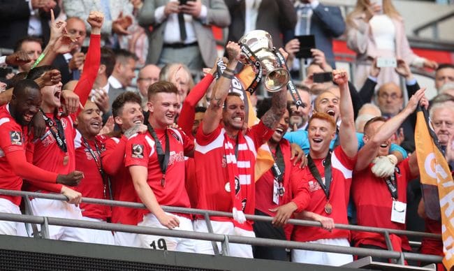 Salford won the National League play-offs in 2019