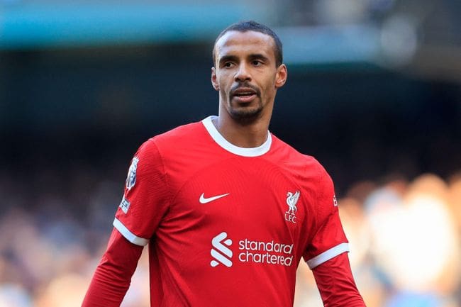 Defender Joel Matip in action for Liverpool, November 2023