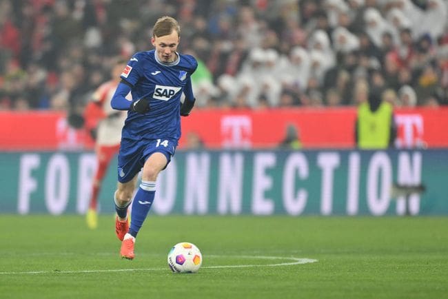 Maximilian Beier in action for Hoffenheim