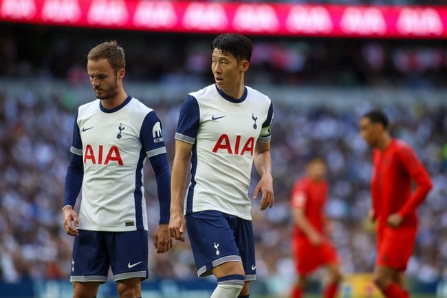 Tottenham squad for 2024/24 | James Maddison and Son Heung-min of Tottenham Hotspur during the pre-season friendly match against Bayern Munich, August 2024