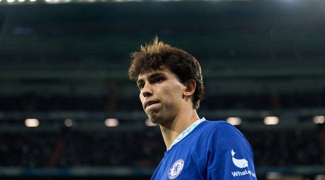 Manchester United Jamie Carragher rumoured transfer target Joao Felix of Chelsea looks on prior to the UEFA Champions League quarter-final first leg match between Real Madrid and Chelsea at the Santiagio Bernabeu on April 12, 2023 in Madrid, Spain.