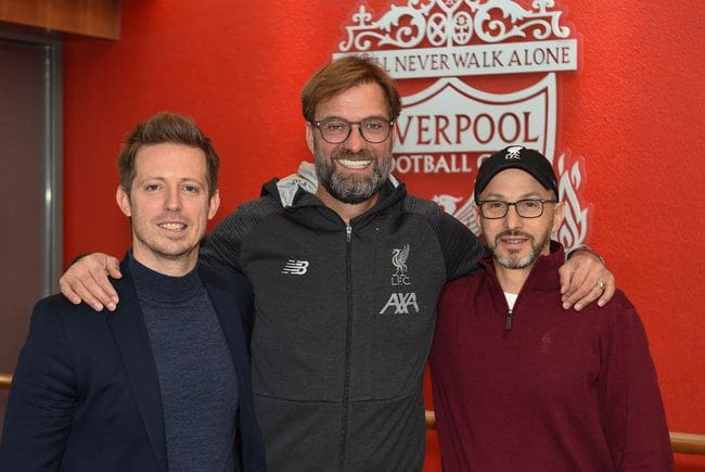 Jurgen Klopp Signs A Contract Extension and chats with Sporting Director Michael Edwards and Mike Gordon FSG President and Liverpool F.C owner at Melwood Training Ground on December 13, 2019 in Liverpool, England. (Photo by John Powell/Liverpool FC via Getty Images)