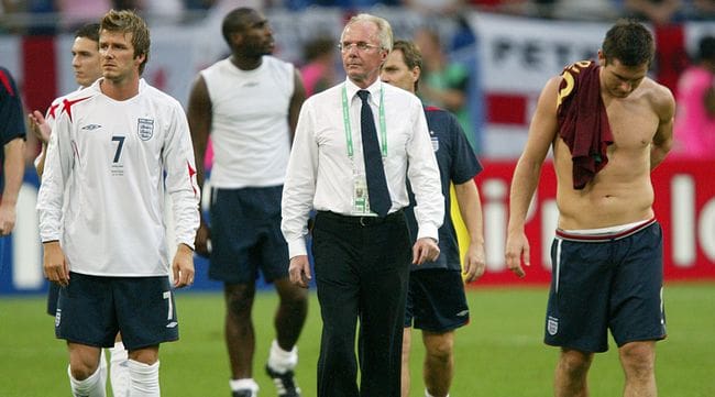 David Beckham alongside Sven-Goran Eriksson