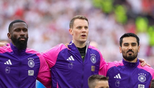 Germany's Manuel Neuer lining up at Euro 2024