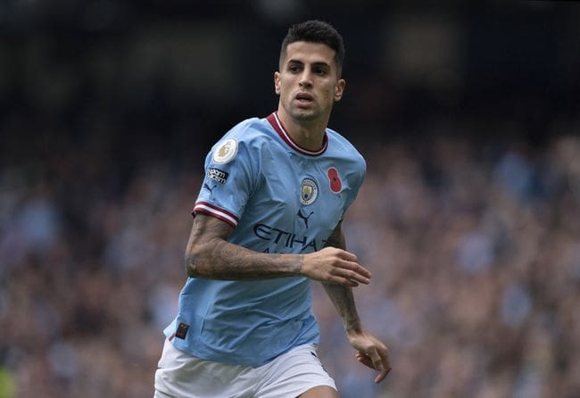 Joao Cancelo in action for Manchester City against Brentford in November 2022.