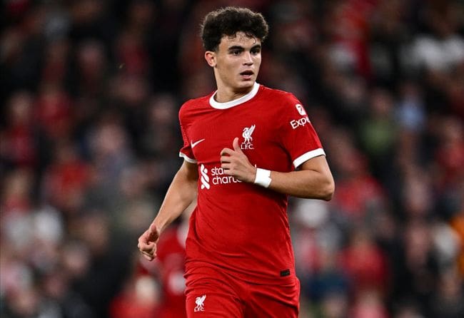 Stefan Bajcetic of Liverpool running during the Carabao Cup Third Round match between Liverpool FC and Leicester City at Anfield on September 27, 2023 in Liverpool, England. (Photo by Will Palmer/Sportsphoto/Allstar via Getty Images)