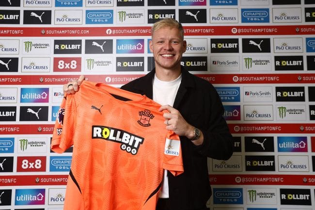 Southampton FC sign Aaron Ramsdale from Arsenal FC on a permanent transfer, at the Staplewood Campus on August 29, 2024 in Southampton, England.