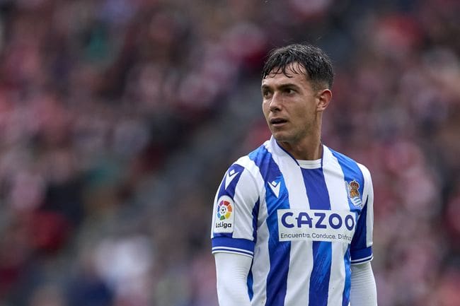 Martin Zubimendi in action for Real Sociedad Liverpool target