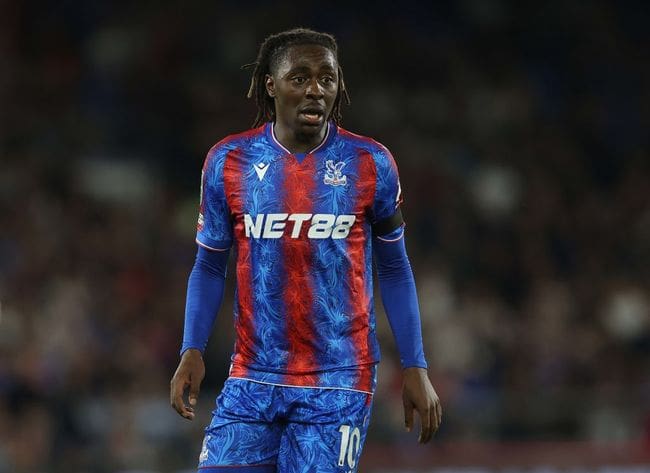 LONDON, ENGLAND - AUGUST 27: Eberechi Eze of Crystal Palace looks on during the Carabao Cup Second Round match between Crystal Palace and Norwich City at Selhurst Park on August 27, 2024 in London, England. (Photo by Crystal Pix/MB Media/Getty Images) Crystal Palace squad for 2024/25