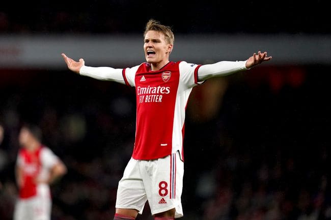 Martin Odegaard in action for Arsenal