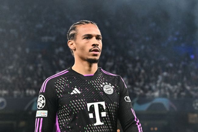 Leroy Sane of Bayern Munich looks on during the UEFA Champions League match between F.C. Copenhagen and FC Bayern Munchen at Parken Stadium on October 3, 2023 in Copenhagen, Denmark.