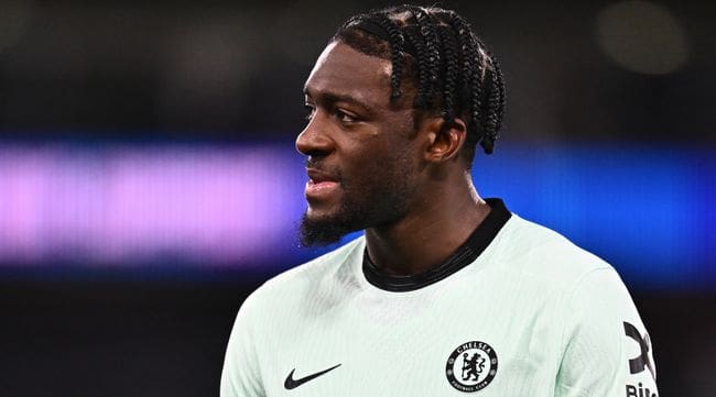 LONDON,ENGLAND - FEBRUARY 12: Axel Disasi of Chelsea FC during the match between Crystal Palace and Chelsea FC at Selhurst Park on February 10, 2024 in London, United Kingdom. (Photo Sebastian Frej/MB Media/Getty Images)