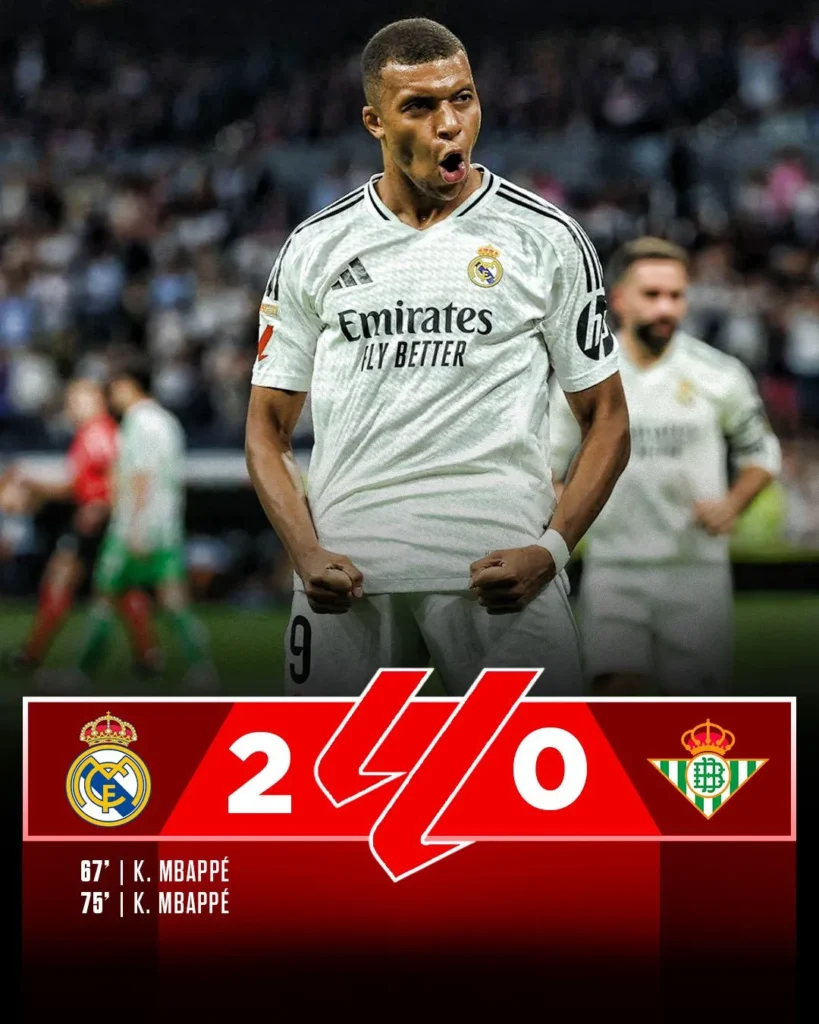 Mbappe Breaks His La Liga Duck with a Brace as Real Madrid...