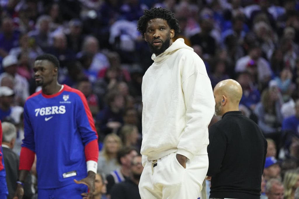 Joel Embiid, a 76ers celebrity, was given a technical foul for waving...