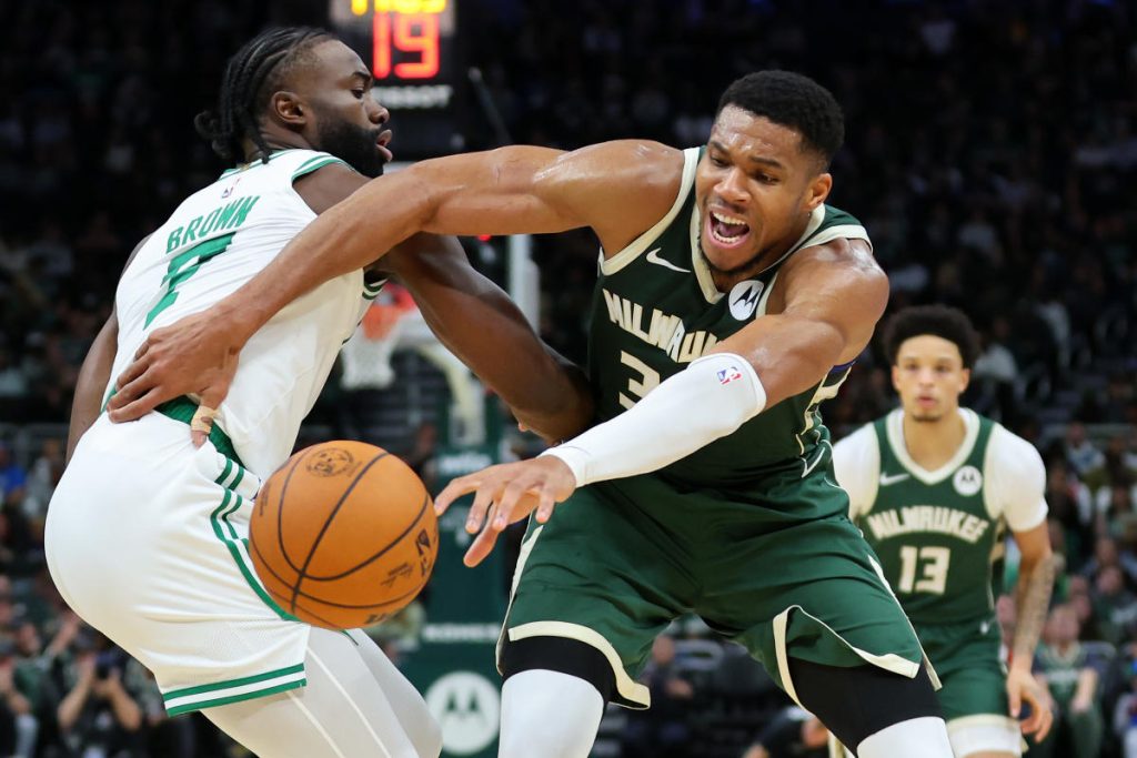 Giannis Antetokounmpo is called a baby by Clipltics ' Jaylen Brown after...